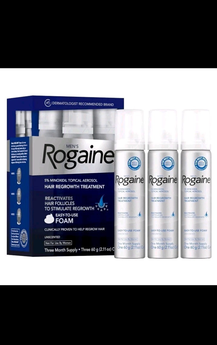 Rogaine Hair Regrowth Treatment Foam Three Month Supply(3x60ml/2.11fl) Exp 2027