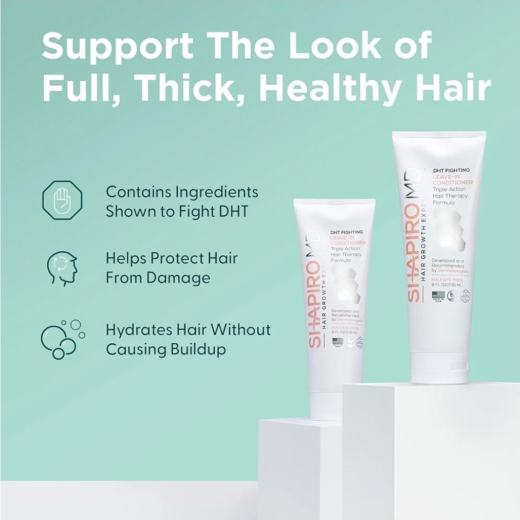 Hair Growth Shapiro MD Leave In Conditioner 8 fl oz Vegan Paraben Free New .
