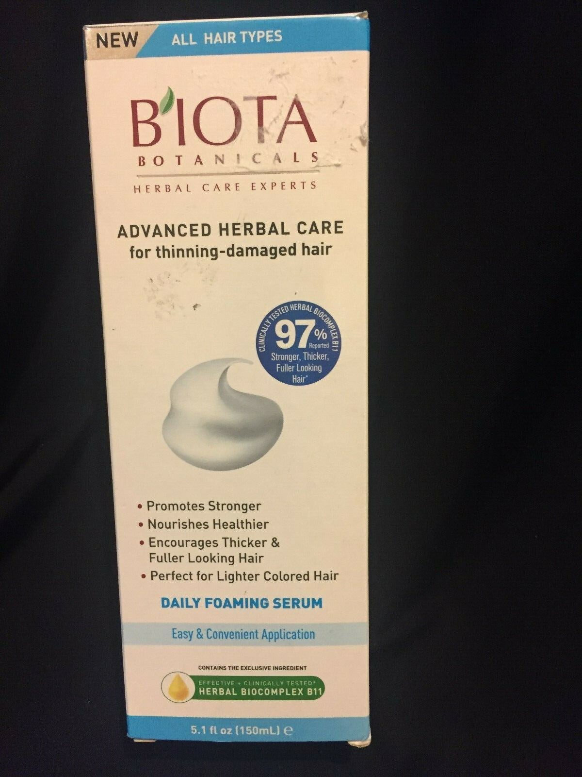 BIOTA Botanicals Advanced Herbal Care DAILY FOAMING SERUM thinning-damaged hair