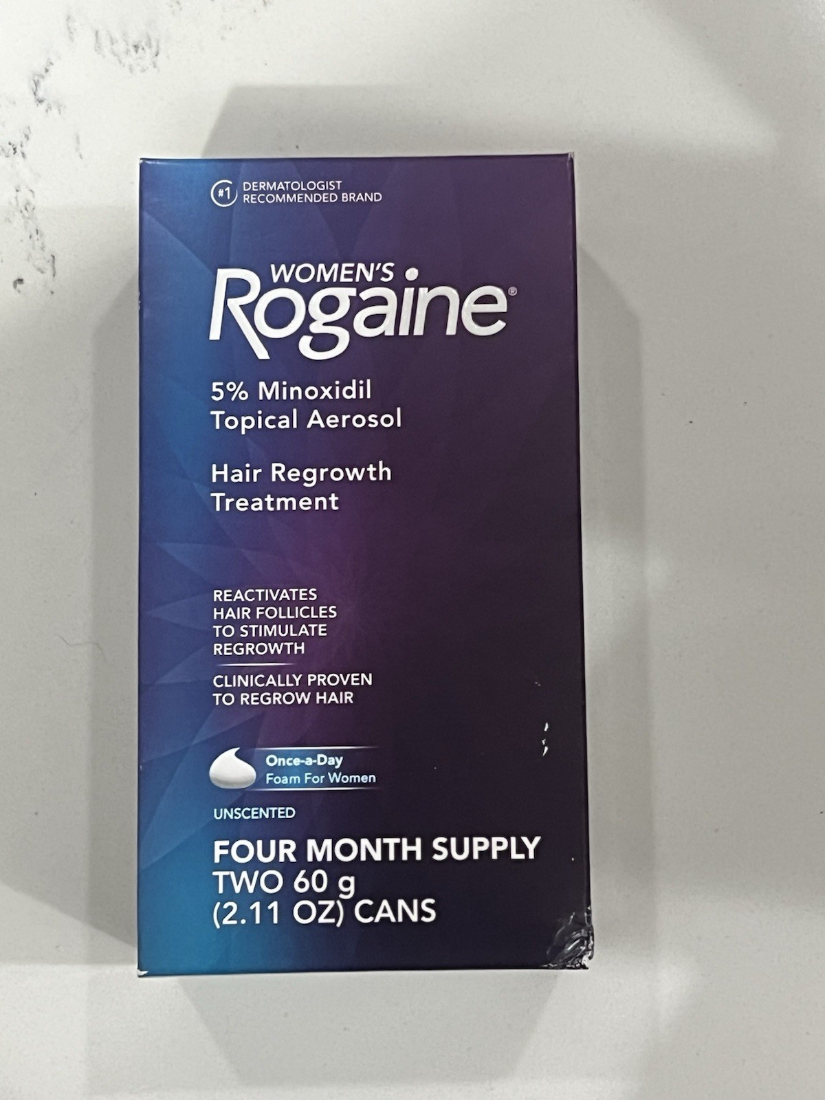 Rogaine Women’s 5% Minoxidil Hair Foam 4 Month Supply Two 60g Cans Exp 09/2027+