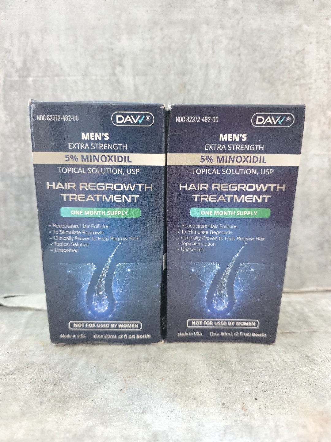 Davv Mens Hair Growth Treatment Serum 2oz Size 5% Minoxidil EXP 06-2027 Lot of 2