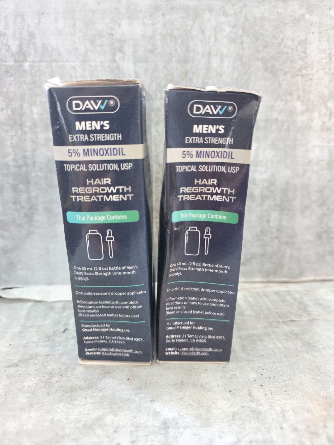 Davv Mens Hair Growth Treatment Serum 2oz Size 5% Minoxidil EXP 06-2027 Lot of 2