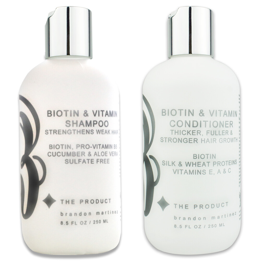 Biotin Vitamin Shampoo & Conditioner Set For Hair Growth, Sulfate Free Cucumber