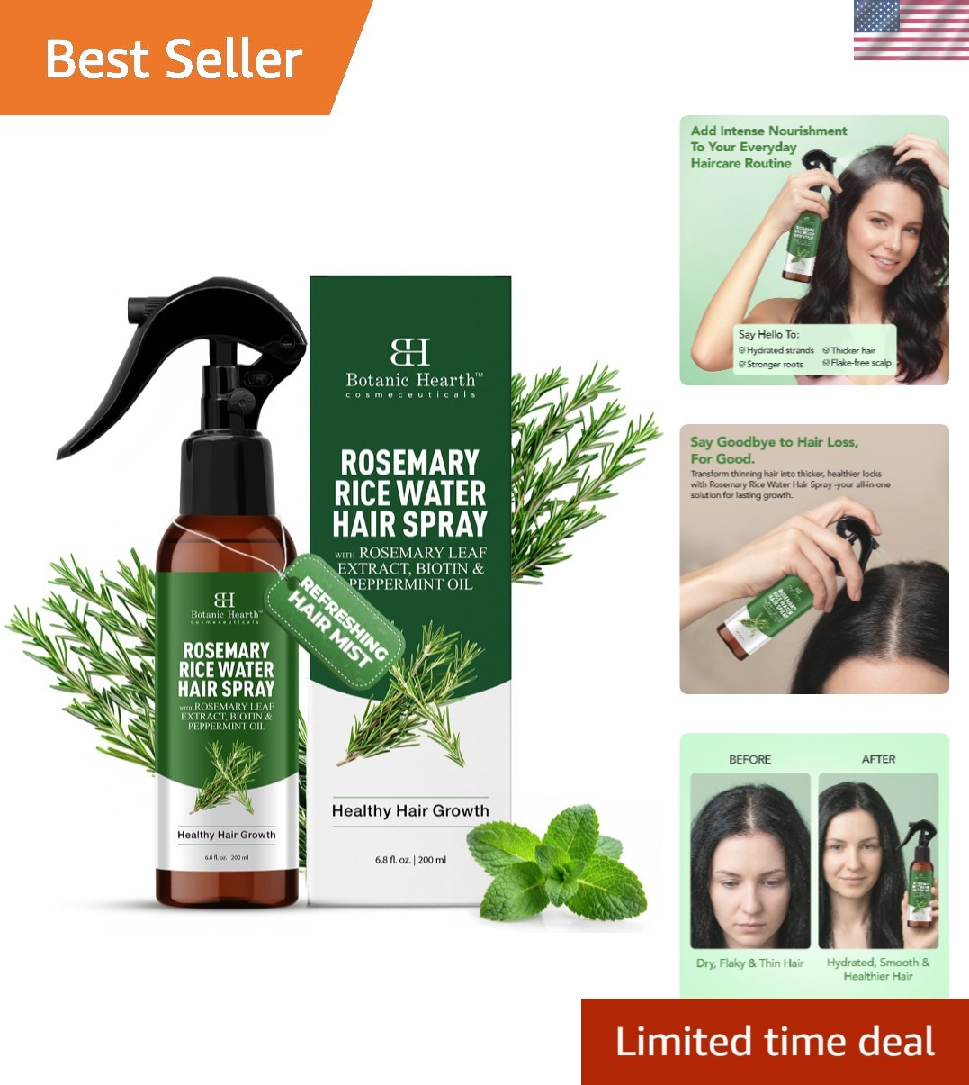 Organic Rosemary Water Treatment – 7.05 oz | Supports Healthy Hair Growth