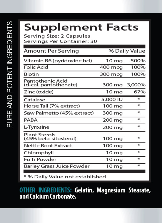 Extra Strength Men Hair Regrowth -ANTI GRAY HAIR FORMULA – 2 Bottle 120 Capsules
