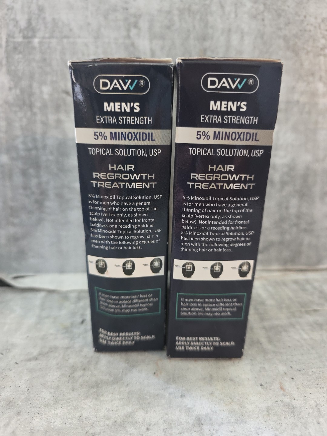 Davv Mens Hair Growth Treatment Serum 2oz Size 5% Minoxidil EXP 06-2027 Lot of 2