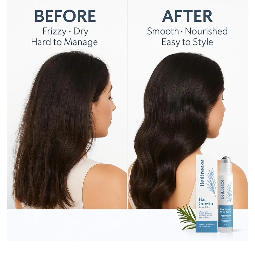 Rosemary Hair Growth Serum Roll-On 25ml – Biotin & Saw Palmetto for Thicker Hair