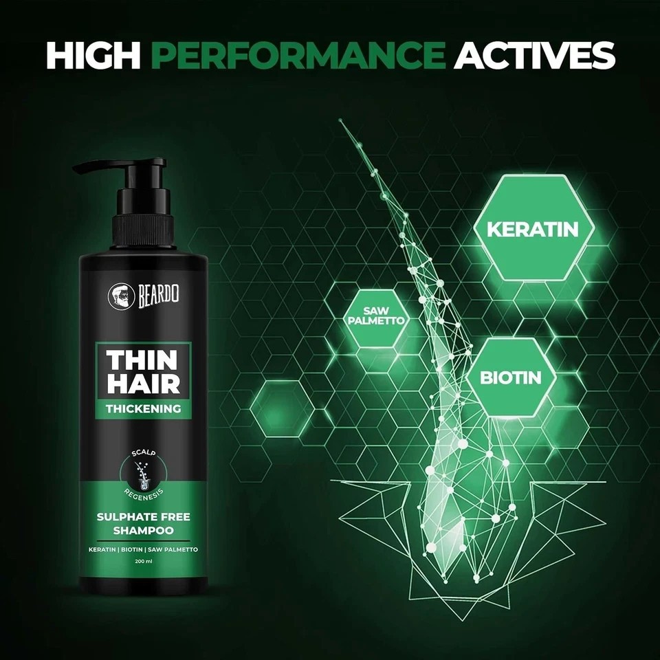BEARDO Hair Loss Vegan Thickening Shampoo 200 Hair Loss Treatment Men and Women