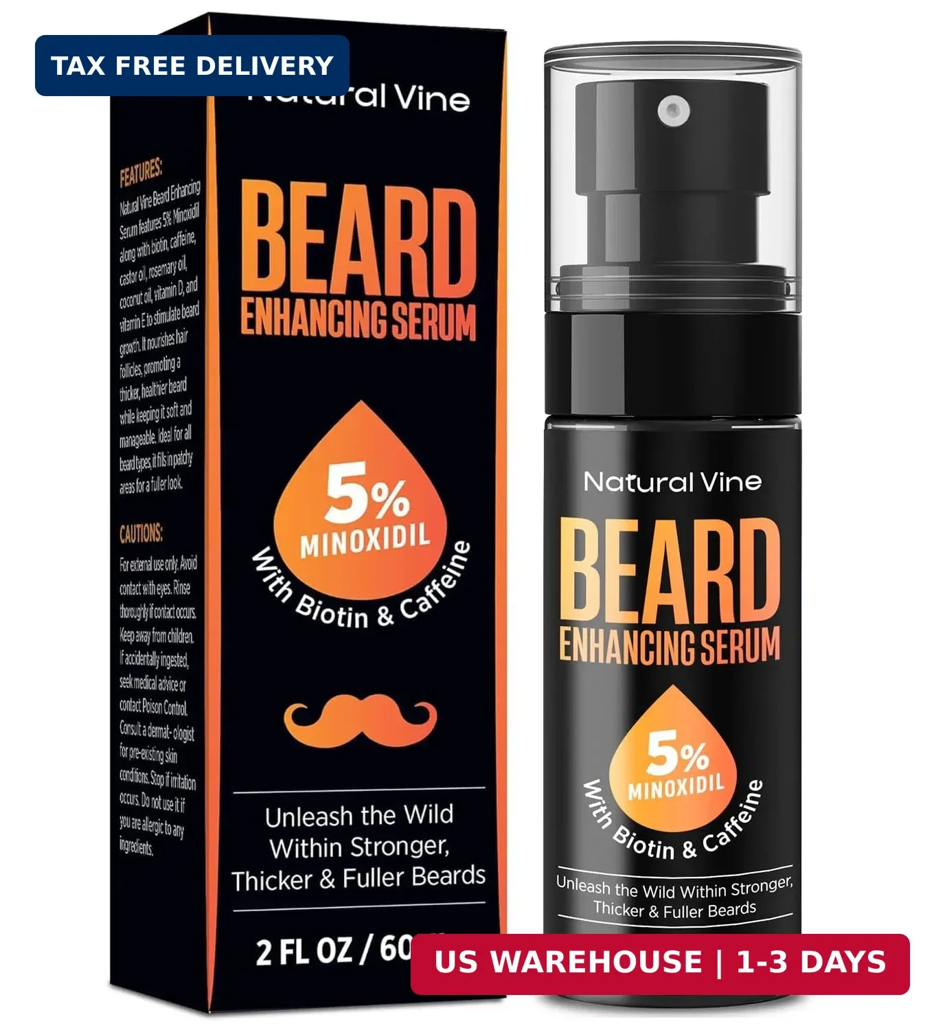 5% Minoxidil Beard Growth Oil for Men: Minoxidil for Men Beard Hair Regrowth Ser