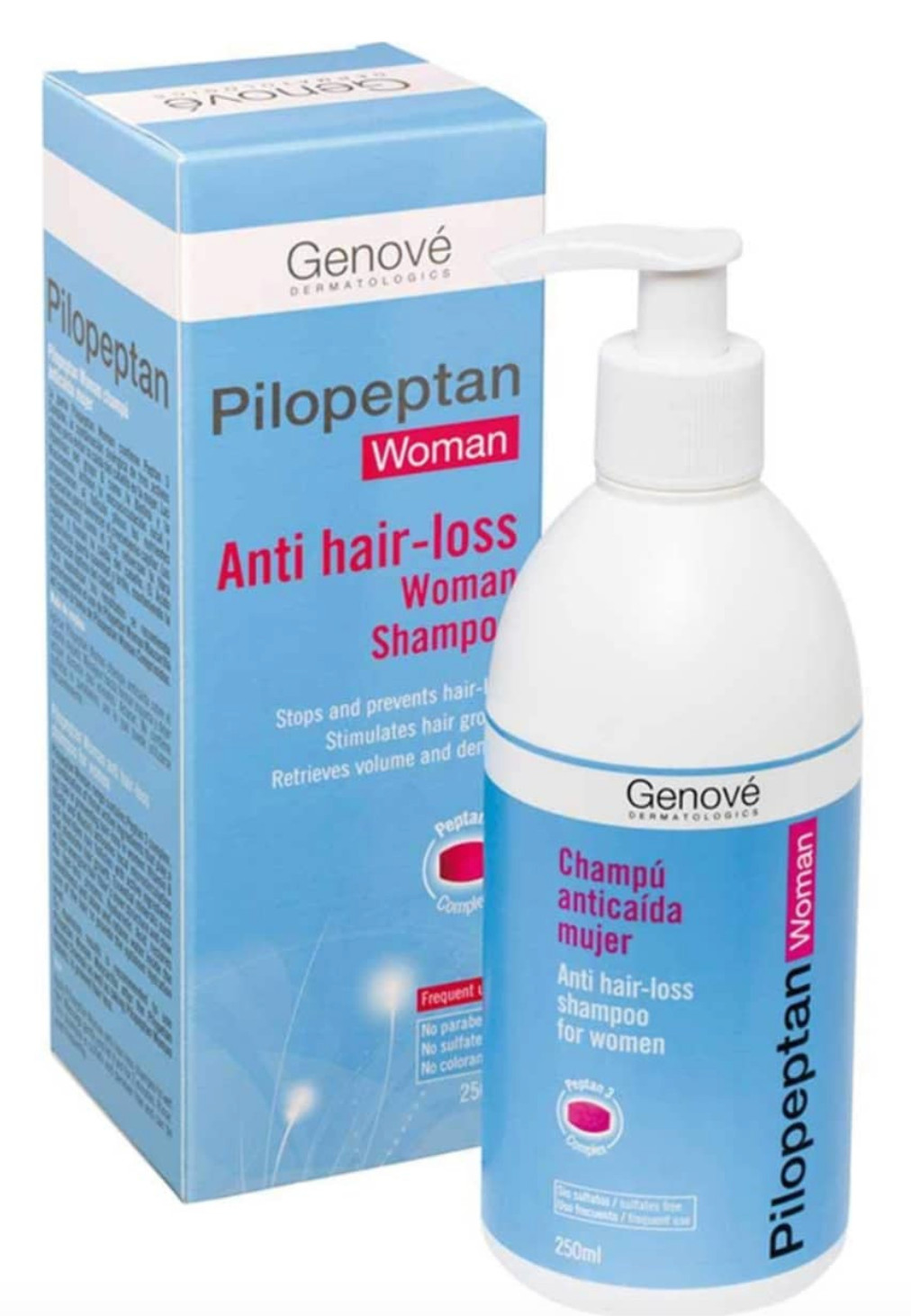 PILOPEPTAN WOMAN ANTI-HAIR LOSS SHAMPOO 250ML, GENOVÉ