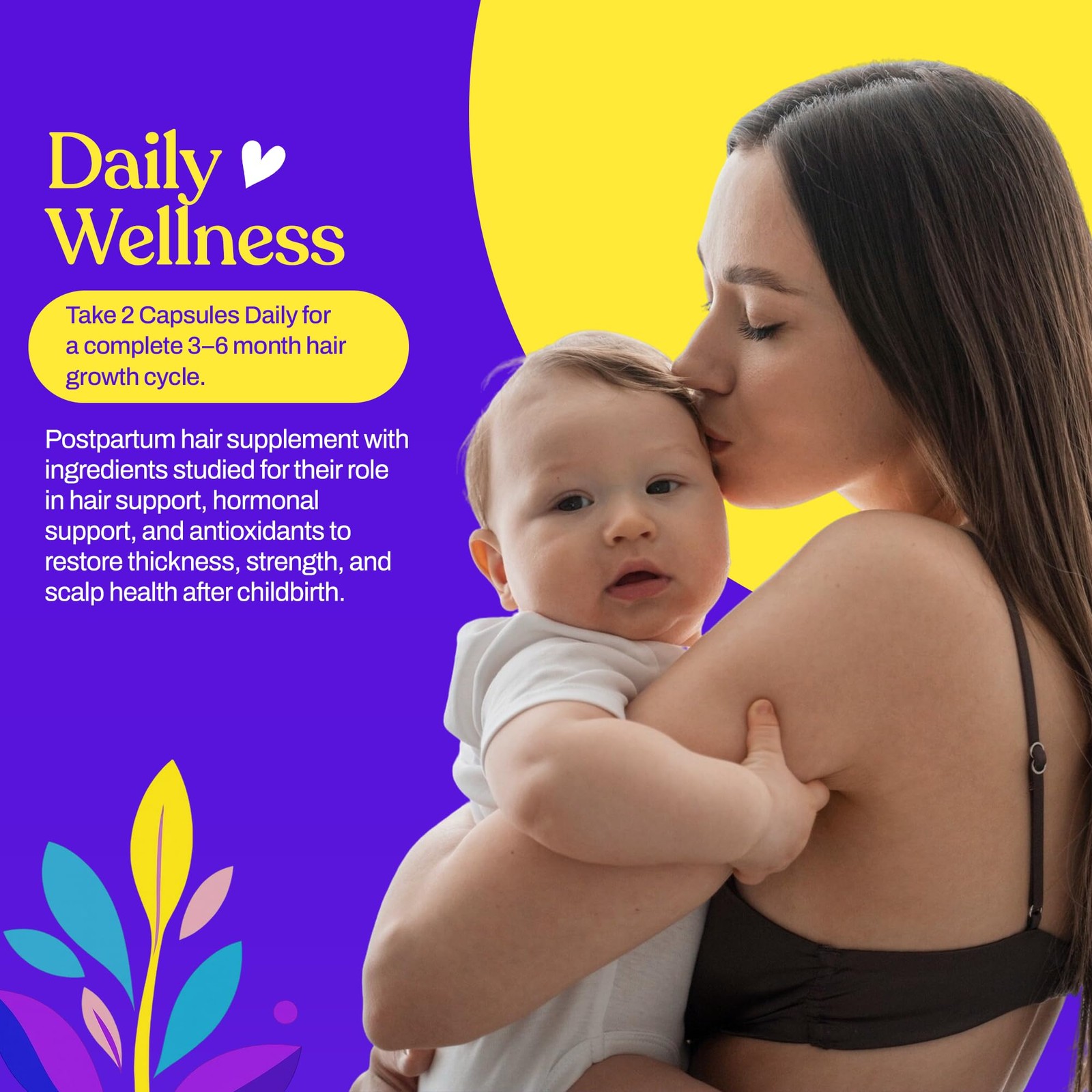 Mama’s Select Postpartum Hair Loss Vitamins – Reduce Shedding, Restore Thickn…